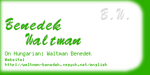benedek waltman business card